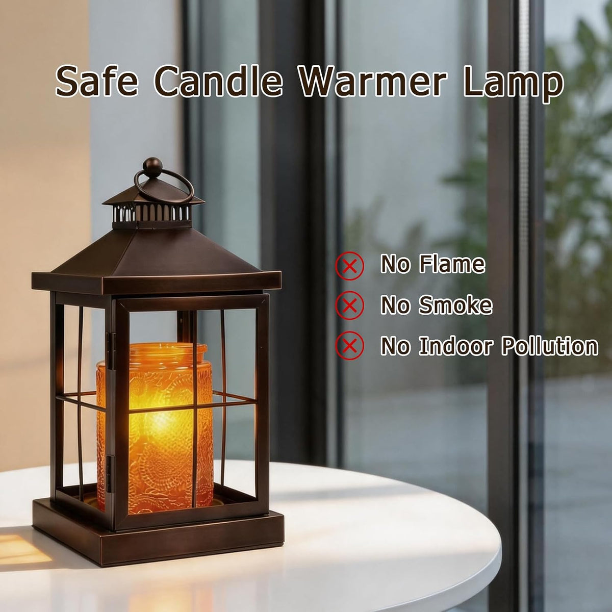 2026 New Candle Warmer Lamp with Timer,Compatible with 3 Wick Candles Jars,Vintage Candle Warmer Lantern Lamp,Dimmable Farmhouse Candle Lamp Warmer,Fully Enclosed and Hanging Up Designed