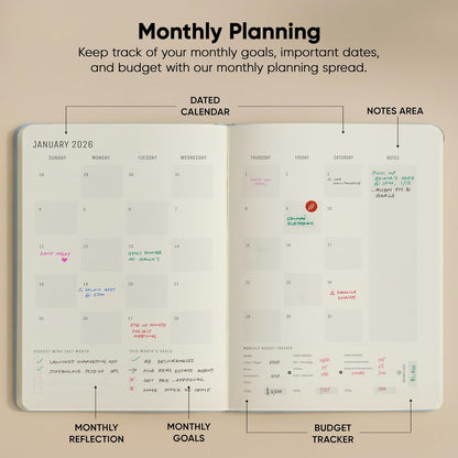 Dated, 2026 Planner, 5.8” x 8.3” - The #1 Productivity Planner to Achieve Your 2026 Goals - Planner 2026-2027 by PRODUCTIVITY STORE (A5, GREY)