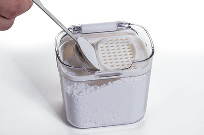 ProKeeper Mini Spice & Herb Storage Container – 1.5 Cups, Airtight, Clear Plastic for Baking Soda, Powder, and Snacks | Includes Removable Leveler and Sliding Dusting Screen, Ideal for Spices, Herbs, or Small Snacks, BPA-Free and Dishwasher Safe