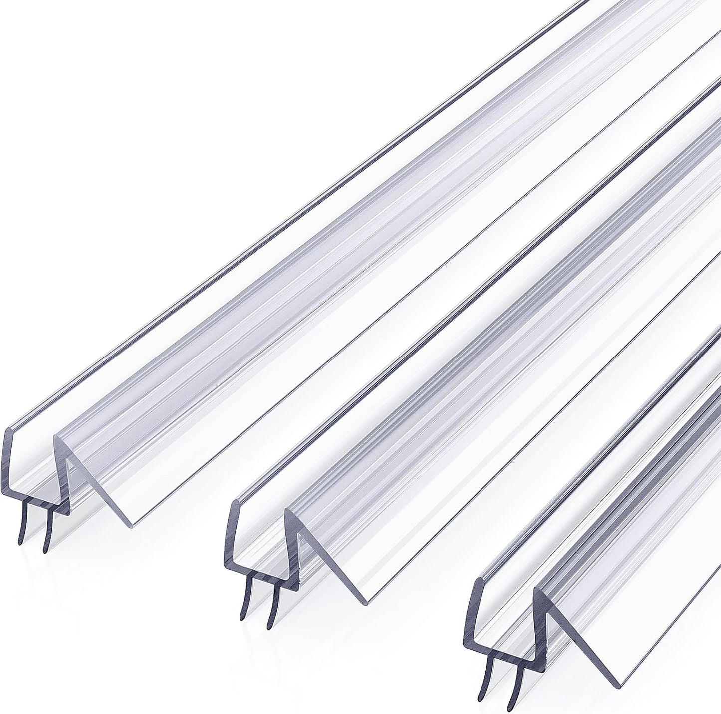 Delamu 3-Pack Shower Door Bottom Seal, 3/8''× 39'' Shower Door Sweep Strip | Shower Seal Strip for 3/8'' (10mm) Doors, Frameless Glass Shower Door Seal Strip Stop Shower Leaks and Create a Water Barrier