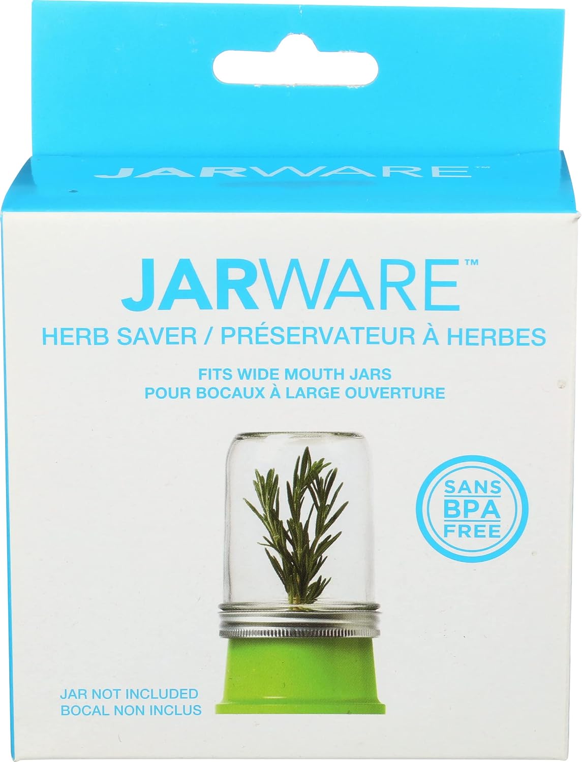 Jarware Herb Saver Lid for Wide Mouth Mason Jars, Green