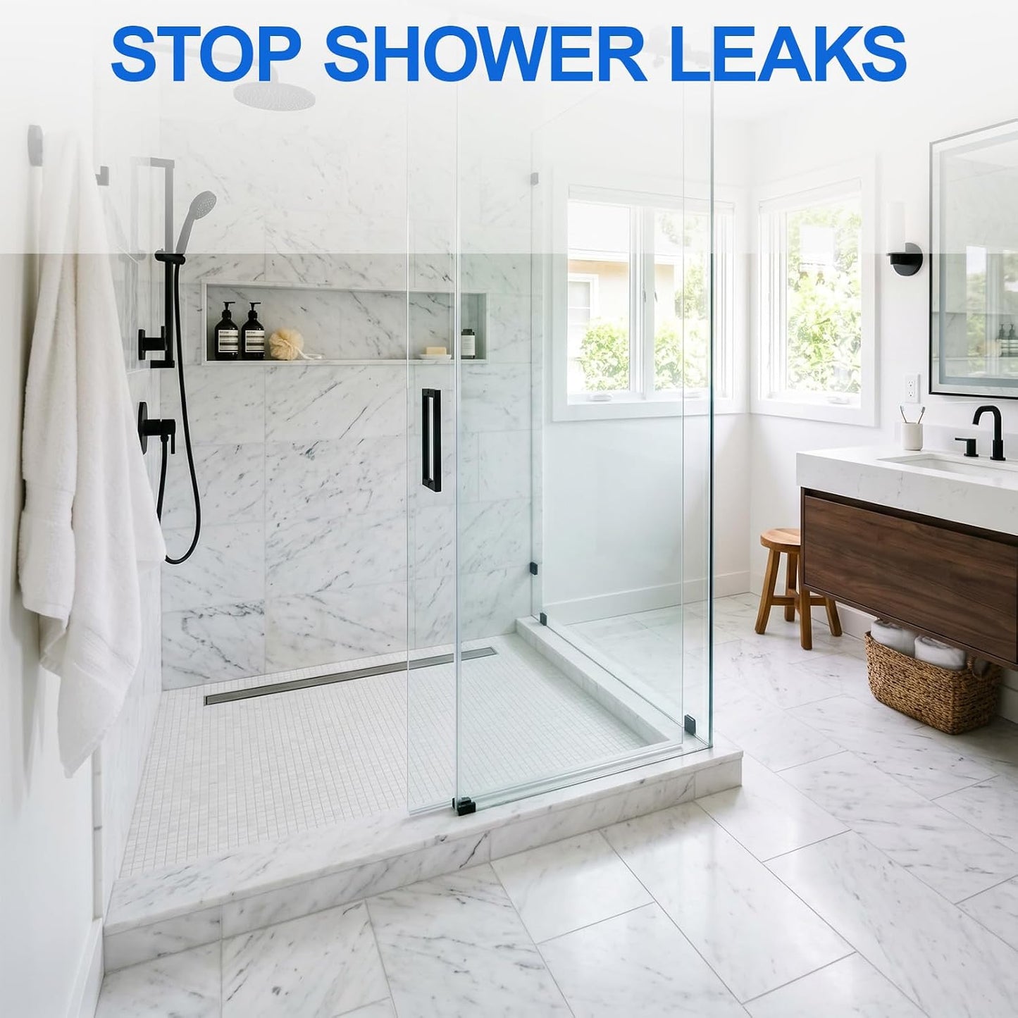Yecaye 3 Pack 3/8" x 39" Shower Door Bottom Seal Strip, Shower Door Sweep | Shower Door Sweep for 3/8'' (10mm) Doors, Frameless Glass Shower Door Seal Strip Stop Shower Leaks and Create a Water Barrier