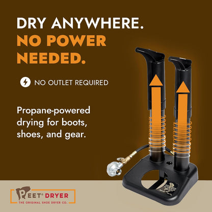 PEET Original Portable Propane 2-Shoe Boot Dryer for Camp & Off-Grid Use | Propane-Powered, Silent Convection, No Electricity Needed, For Camp, Hunting & Off-Grid, Dries Work, Hiking & Athletic Boots