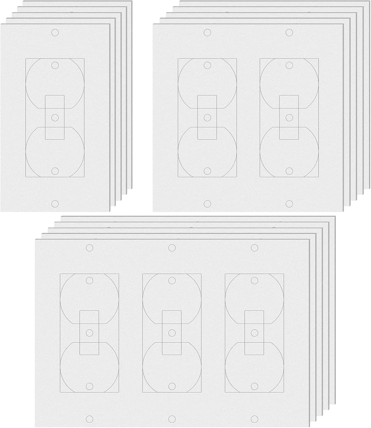 Tondiamo 40 Pcs White Wall Insulation Gasket Rectangle Wall Plate Outlet Sealers Foam Replacement Weatherproof Gasket Sealer Energy Saving for Electrical Outlet Plates Switch Covers