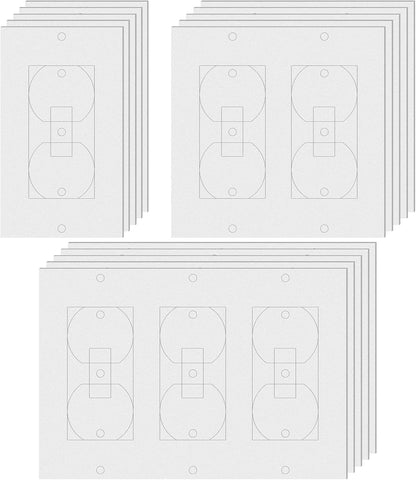 Tondiamo 40 Pcs White Wall Insulation Gasket Rectangle Wall Plate Outlet Sealers Foam Replacement Weatherproof Gasket Sealer Energy Saving for Electrical Outlet Plates Switch Covers