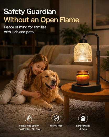 AIFEI Candle Warmer Lamp with Timer, 2/4/8H Auto-Off Candle Lamp, Black