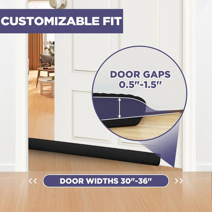 Ciieyuo Premium Velvet Under Door Draft Stopper, Adjustable 30-36 Inches | Door Air Draft Stopper, Easy-to-Install Under Door Gap Filler, Blocks Noise, Cold Air, Light, Dust, and Drafts