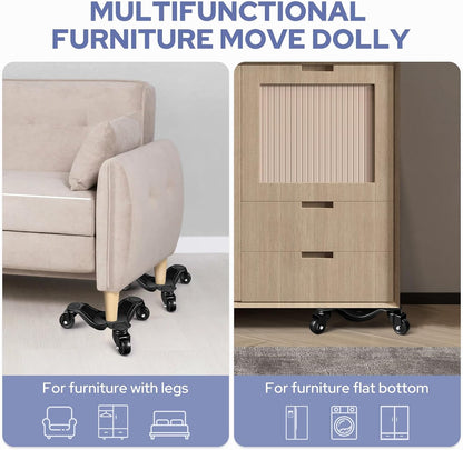 KEDSUM Furniture Dolly, 1150LBS Furniture Lifter Tool Set, 10" Heavy Duty Moving Dolly with 3 Wheels, Used for Moving Sofa, Piano, Cabinet