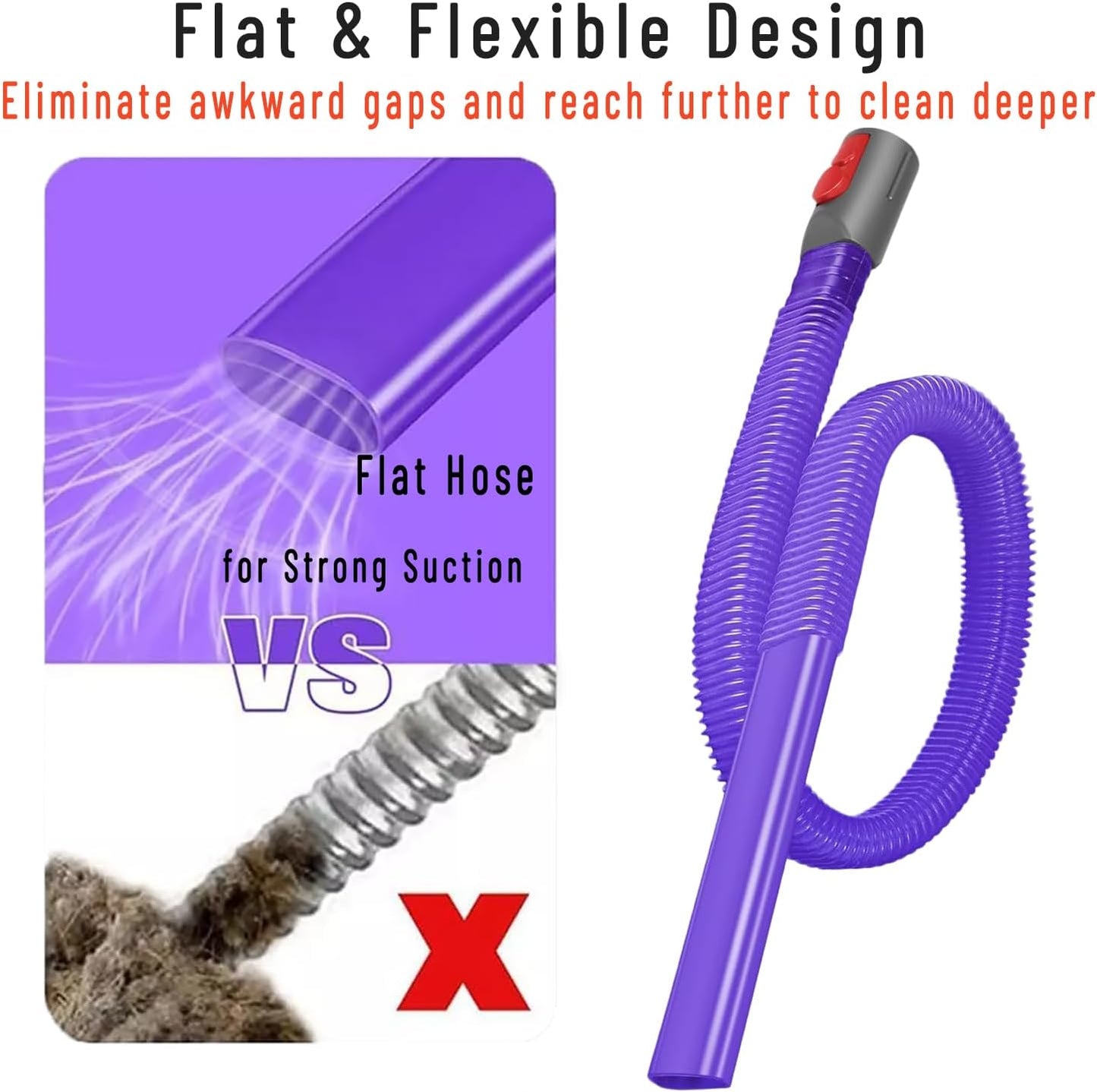 Dryer Vent Cleaner Kit for Dyson V15 V15s V12 V11 V10 V8 V7 Gen5 | 34" Flexible Crevice Tool, Cleaning Hose Attachment, Prevents Dryer Fires,Fits Tight Crevices for Car Detailing,Corners,Gaps