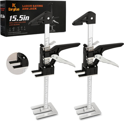 [Upgrade] Labor Saving Arm Jack 2 Pack,15.5 Inch Stainless Steel Furniture Lifts with Handbag,Hand Furniture Jack Lifter Tool for Installing Cabinets,Flooring&Windows,Load 440LBS