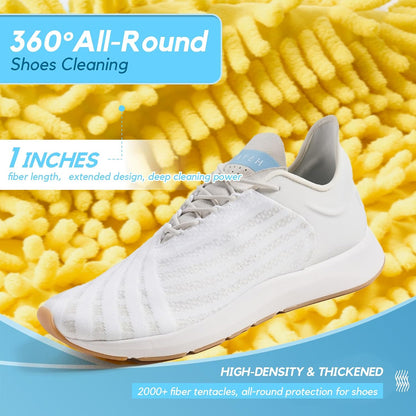 Shoe Washing Machine Bag, 4 Pcs Shoe Laundry Bag for Sneacker | With 4 Boot Stretcher (L 6-12.5 & S 5-10.5), Reusable,Durable Zipper,360°Deep Cleaning, Fit Most Shoes Types