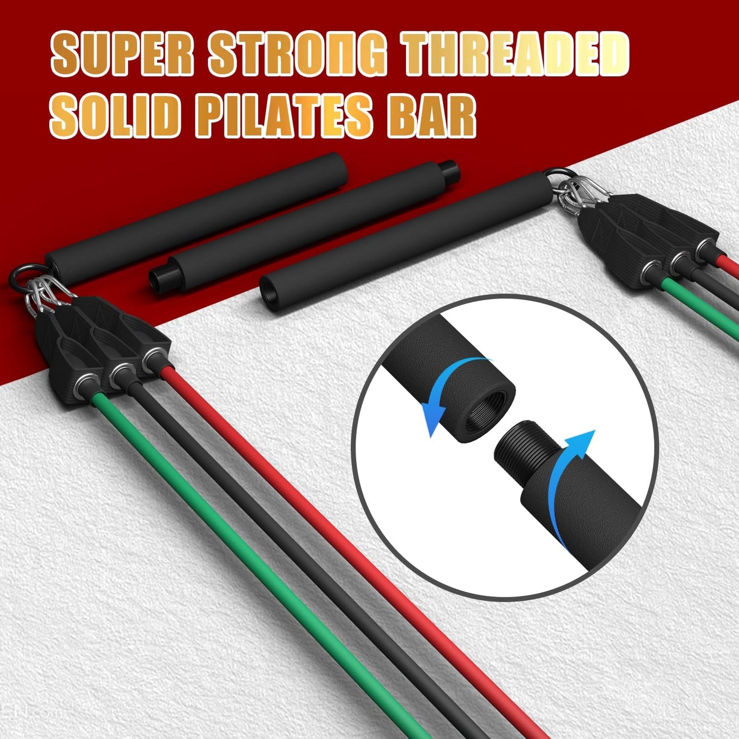 VElCK Resistance Bands Set with Handles for Exercise, Workout and Home Gym | 100% Natural Latex, 10-150LBS, Versatile for Yoga, Pilates, Strength, Home Gym
