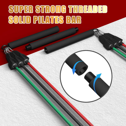 VElCK Resistance Bands Set with Handles for Exercise, Workout and Home Gym | 100% Natural Latex, 10-150LBS, Versatile for Yoga, Pilates, Strength, Home Gym