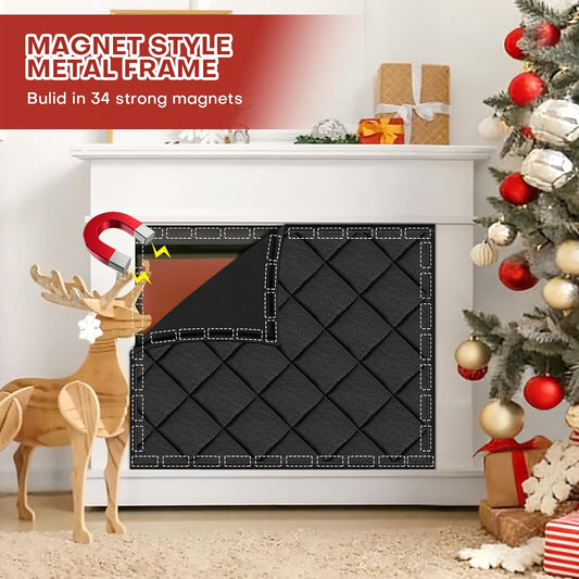 Magnetic Fireplace Cover for Energy Saving, Magnetic Fireplace Blanket for Iron Fireplace Frame Keep Drafts Out Stops Heat Loss Fireplace Screen fit for 39" W x 32" H