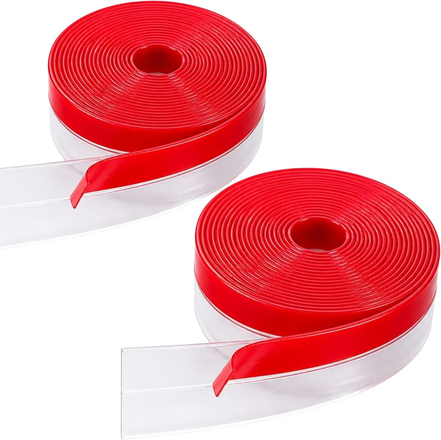 Clear Weather Stripping Seal Strip for Doors and Windows - Draft Stopper for Frames, Glass & Gaps | Transparent Silicone Insulation Seal (35mm Wide, 10M / 33Ft Total, 2-Pack)