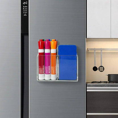 Magnetic Dry Erase Marker Holder - Multi-Surface Pen & Marker Holder for Fridge, Whiteboard, Locker - School, Office, Home - 1 Pack, Black