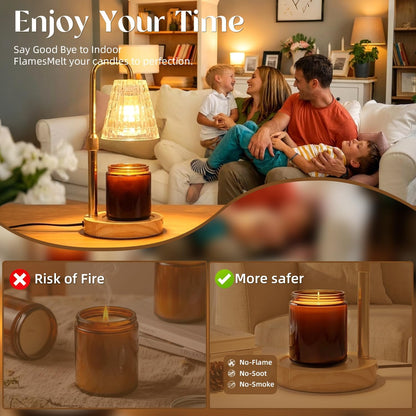 Glimra Candle Warmer Lamp, Candle Warmer Lamp with Timer, Dimmable | for Jar Candles Candle Warmer Birthday Gifts,for Mom Women Friend Sister,Office Apartment Dorm Room Home Decor Black