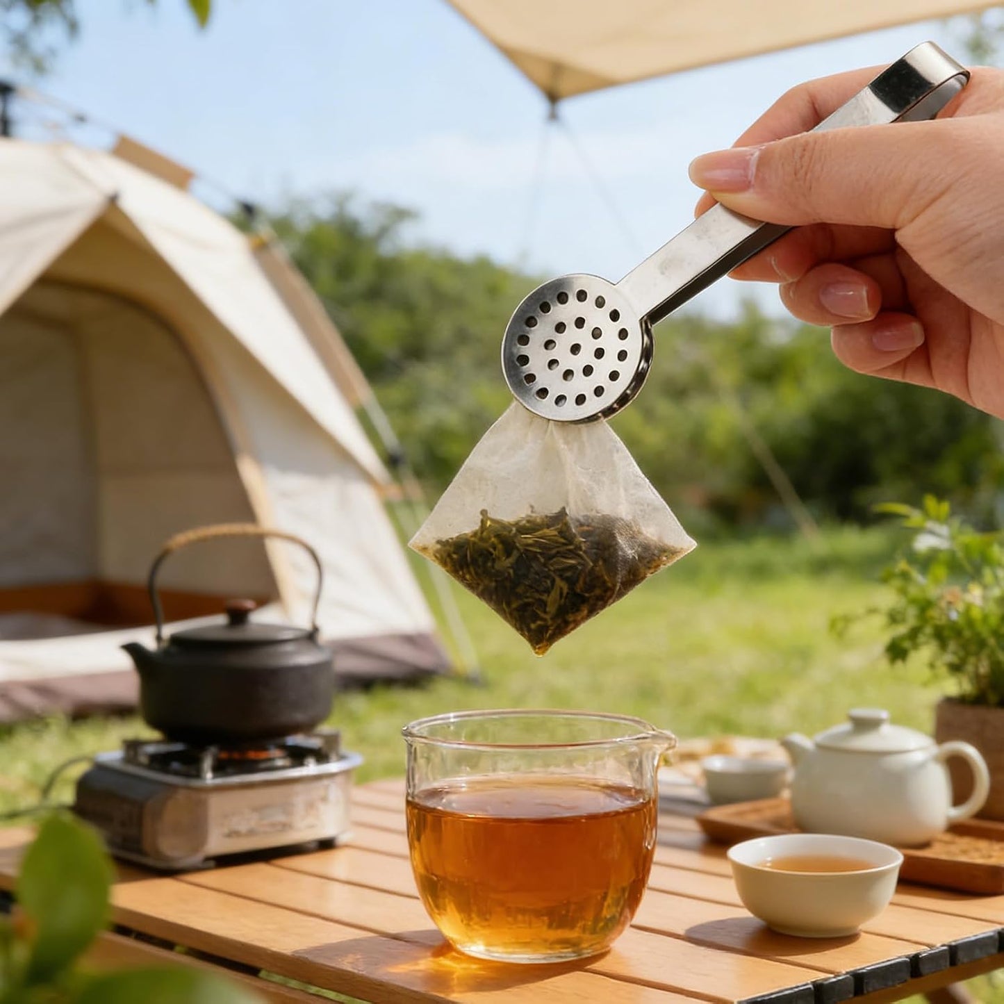 2 Pcs Tea Bag Squeezer, Stainless Steel Tea Bag Squeezer Tongs, Teabag Filter, Dispenser Accessories for Teas Drinkers, Durable Round Strainer Gripper Picker