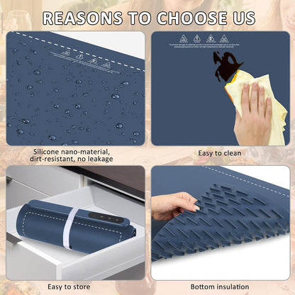 Warming Mat for Food,36"x16" Large Food Warmer Mats for Countertop (Gray)