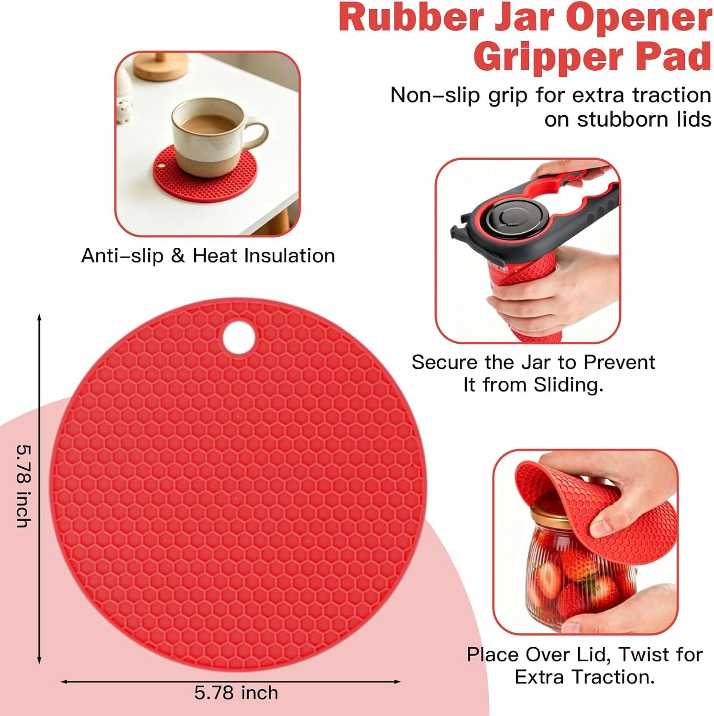 Jar Opener for Weak Hands, Seniors, Arthritis (Blue&Grey) | 3-Pieces Jar and Bottle Opener Set, 6-in-1 Multifunctional Jar Lid Opener Bottle Opener, Non-Slip Jar Opener Gripper Pad