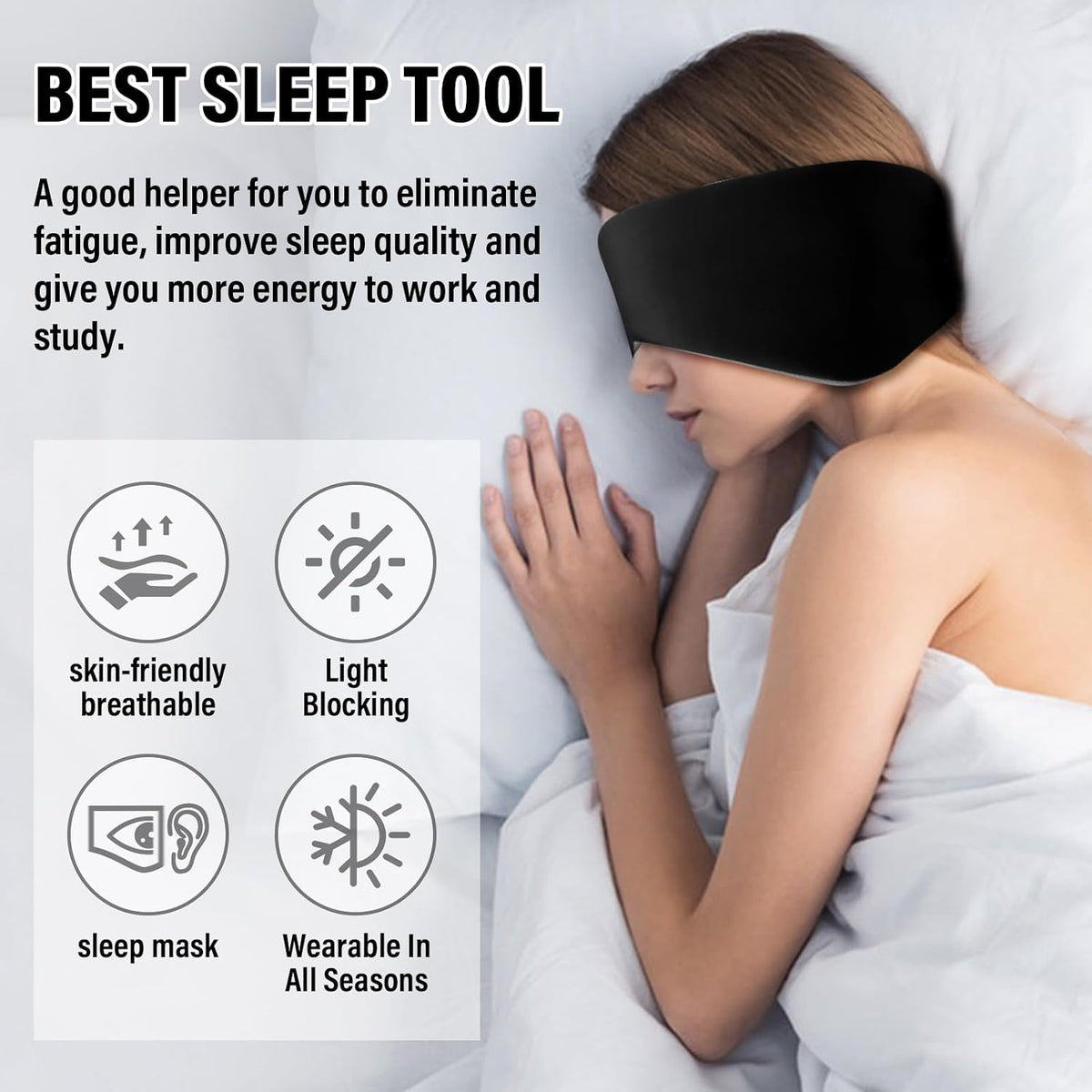 Sleep Mask & Earmuffs for Sleep - 2 in 1 Ear & Eye Mask with Ear Plugs