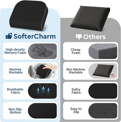 Seat Cushion, Memory Foam Office Chair Cushion, Black, Large