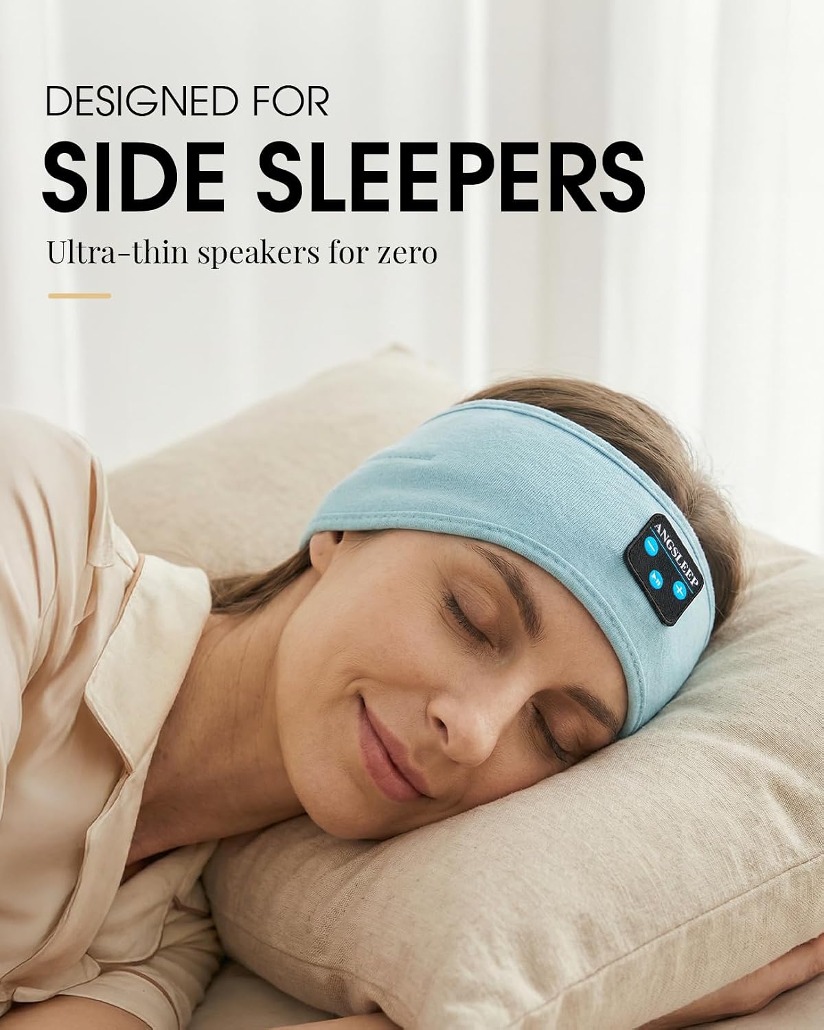 Sleep Headphones Bluetooth 5.4 Headband, Wireless Sleep Music Earphones with Ultra-Thin Stereo Speakers for Side Sleepers, Breathable & Soft Sports Headband for Workout Running Travel Yoga