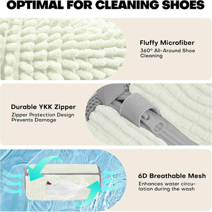 Shoe Washing Machine Bag: Laundry Shoe Bag for Washer and Dryer - 2pc Reusable Shoe Cleaning Bag for Sneaker Tennis Shoes Unstain Cleaner Kit (Yellow 2pcs)