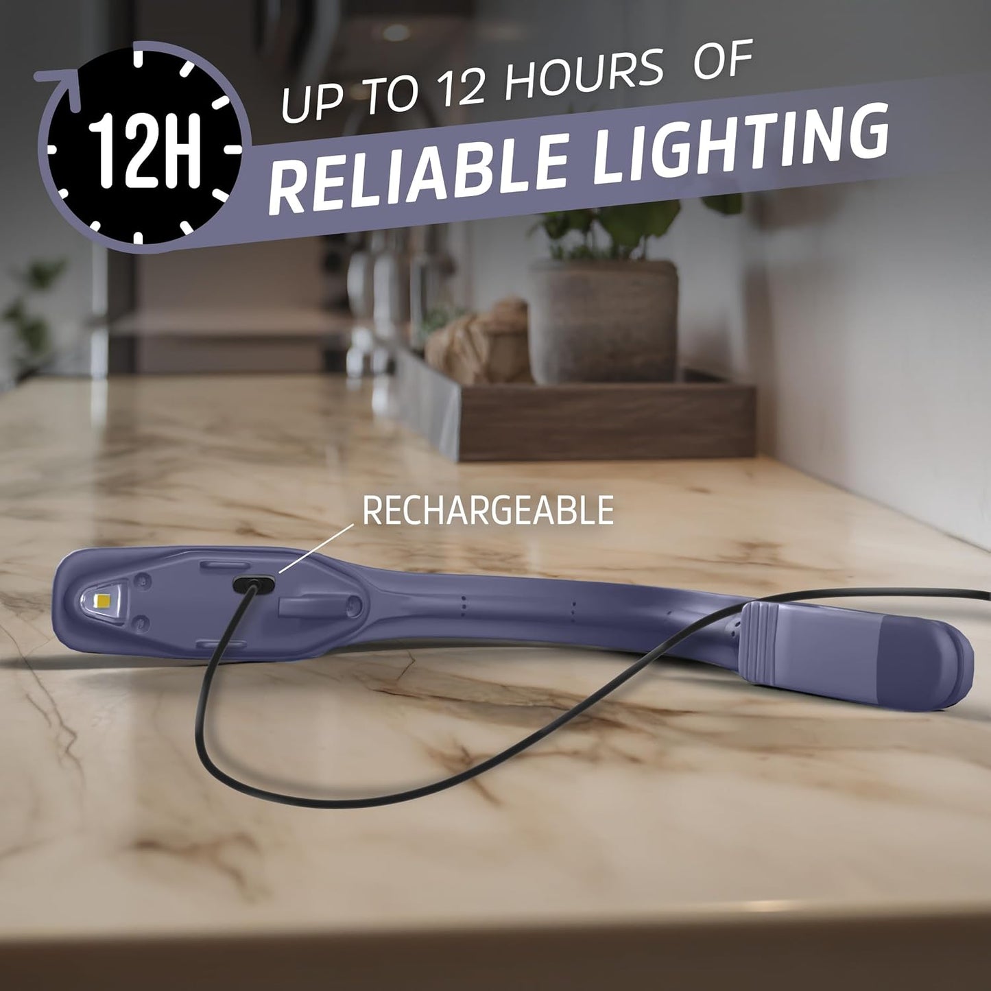 Energizer Flex-R LED Rechargeable Book Light for Reading in Bed, Reading Light with Warm LED Color, Long-Lasting and Lightweight, Pink