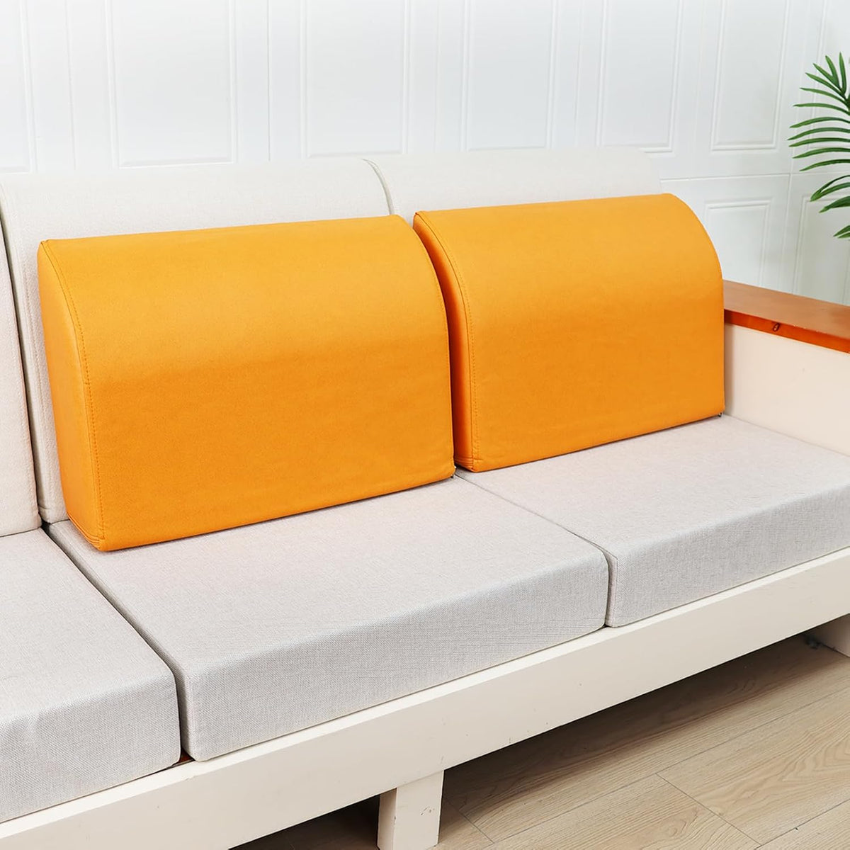2PCS Sofa Couch Back Cushions, Backrest Support Pillow for Elderly,Extra Large Thick Lumbar Support Pillow for Home (6x24x13.2 in, Linen, Medium Grey)
