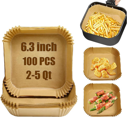 130 Pcs Disposable Mini Air Fryer Liners for COSORI 2.1 Qt Air Fryer | Small Air Fryer Liners, Pre-Cut and Ready to Use Upon Receipt, Food-Grade Safe, Heat to 430°F, Non-Stick