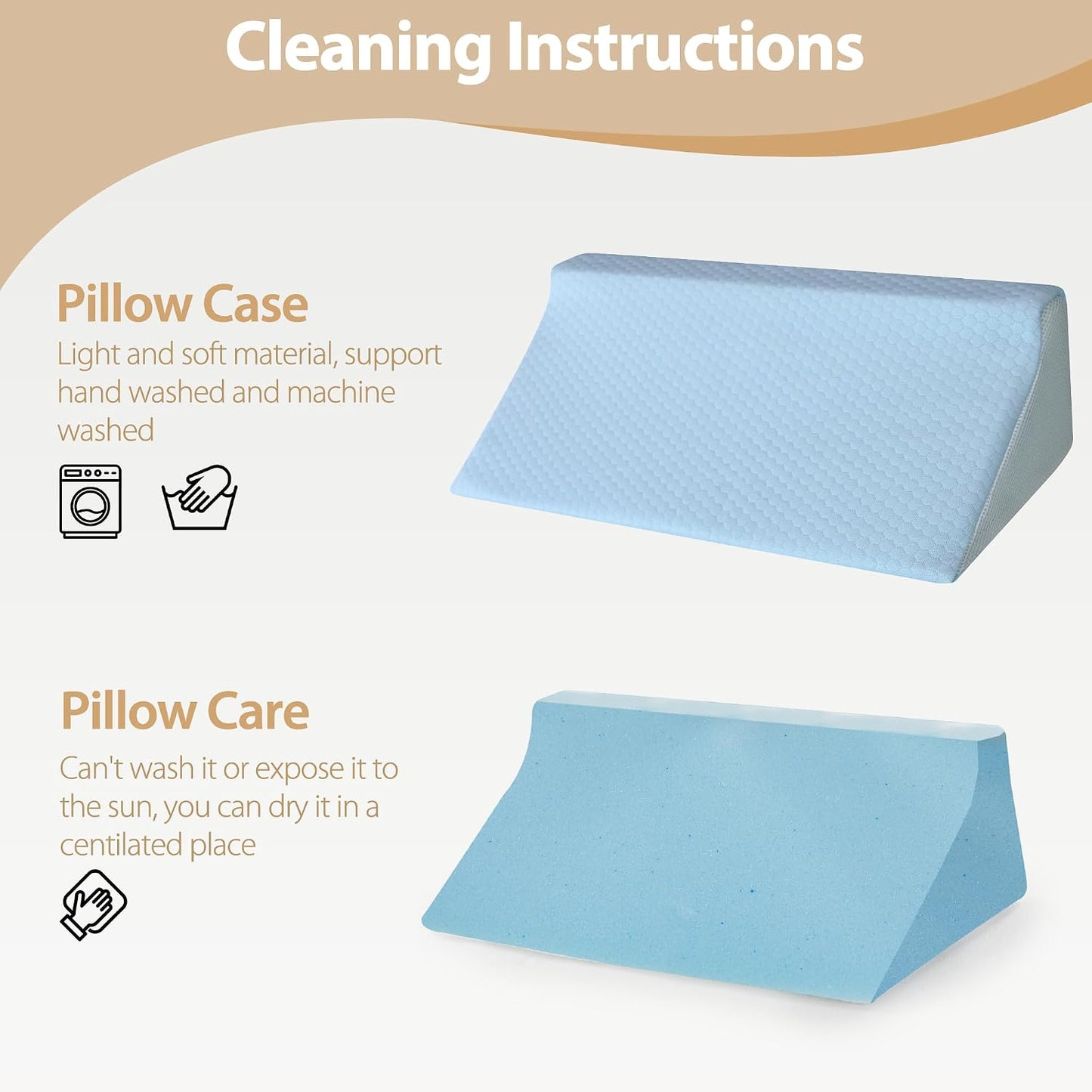 Body Positioner Wedge Pillow for Side Sleeping Support | Back and Leg Support, Body Positioning, Pregnancy Support, Ankle Elevation, Memory Foam, Machine Washable Cover