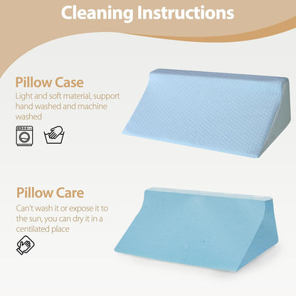 Body Positioner Wedge Pillow for Side Sleeping Support | Back and Leg Support, Body Positioning, Pregnancy Support, Ankle Elevation, Memory Foam, Machine Washable Cover
