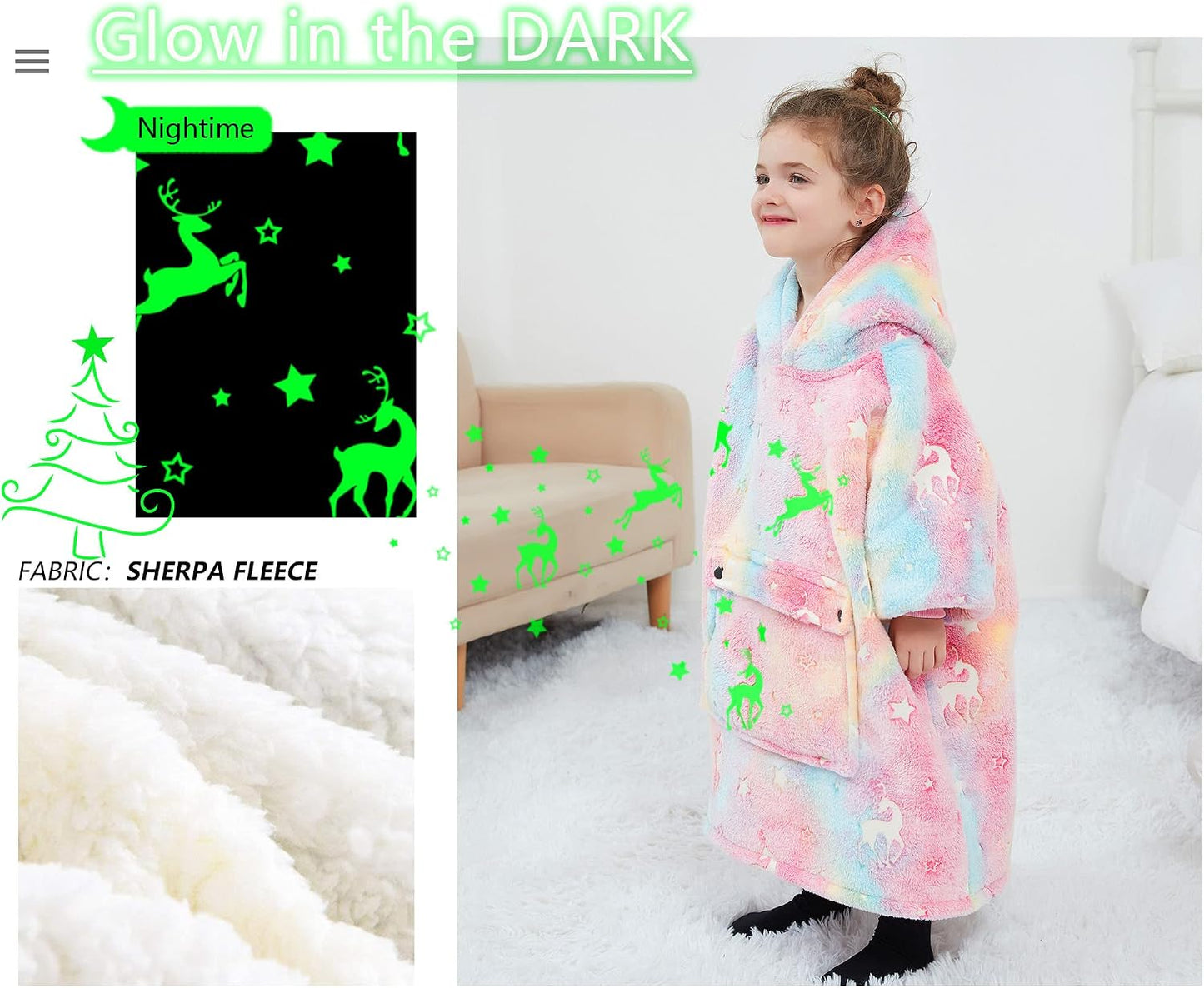 Wearable Blanket Hoodie for Adults With Pocket Strawberry Hoodie | Sherpa, Fuzzy Blanket Hoodie, Oversized Sweatshirt Blanket, Kangaroo Pouch, Cute Birthday Gifts for Sister, Cute Stuff