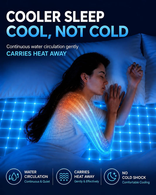 SAITRIO Cooling Mattress Pad, Active Hydro-Powered Bed Cooling System for Night Sweats, Menopause & Hot Sleepers - Ultra-Thin Mattress Topper, Quiet & Clean, Single/Twin Size (28"×63" Pad)