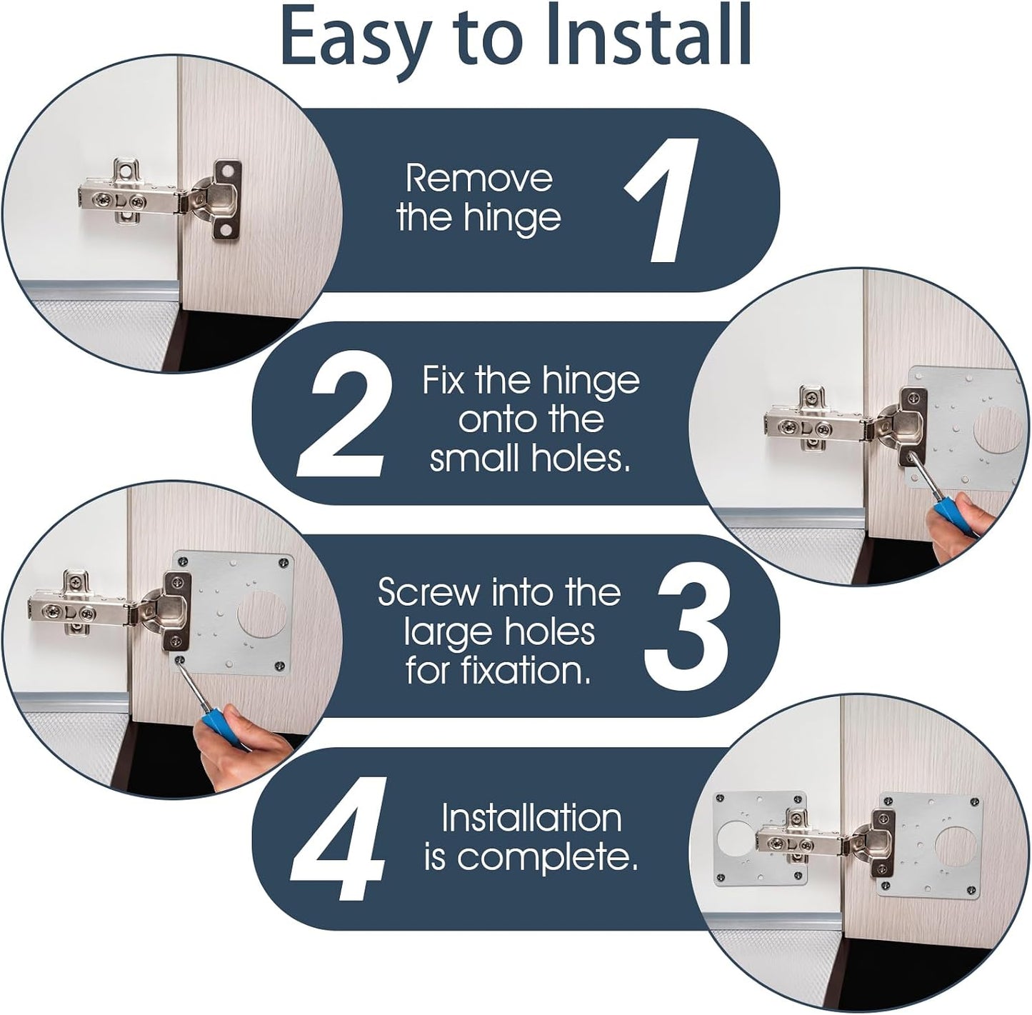 20 Pcs Cabinet Hinge Repair Plate,Stainless Steel Door Hinge Repair Plate | Metal Large Fix Board Replacement Kit, with Screws, for Kitchen Cabinet, Cupboard Doors and Furniture