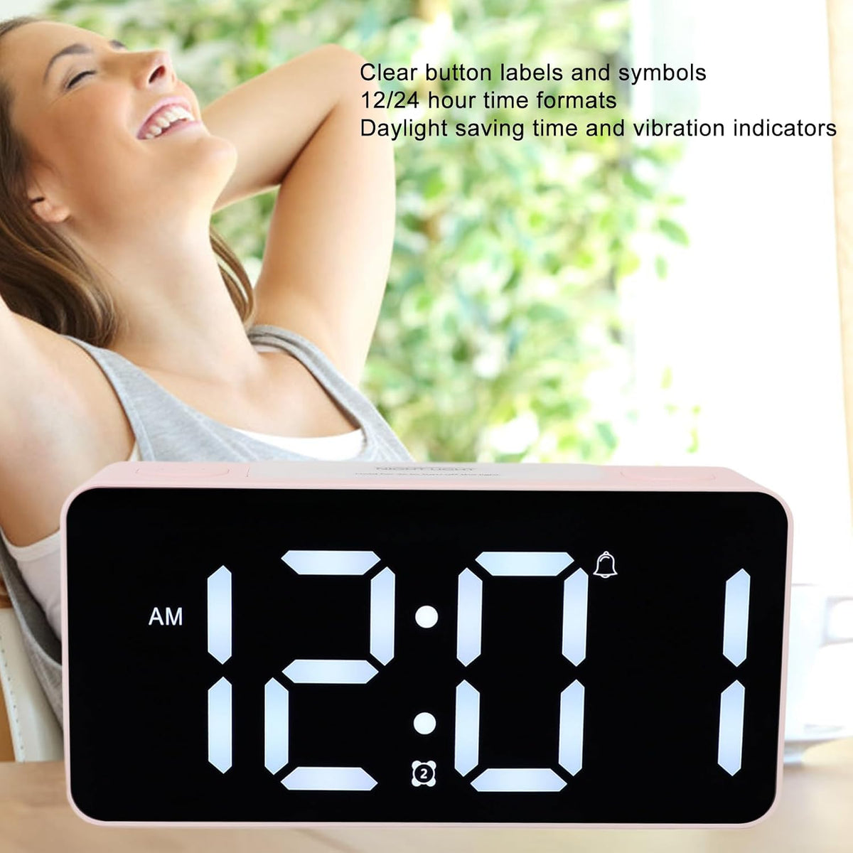 Dioche Loud Alarm Clock with Bed Shaker Digital Bed Shaker Alarm Clock LED Digital Shaking Vibrating for Heavy Sleepers Extra Loud