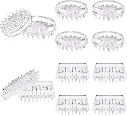 Queekay 8 Pcs Carpet Protector Spiked Plastic Caster Cups Round and Square Comfortable Touch Caster Cup Spiked Furniture Protector for Sofas, Tables, Chairs Offices Bookcases Other