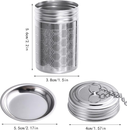 2 Pack Tea Infusers For Loose Tea, 304 Stainless Steel, 2 Inch | Fine Mesh Filter, Threaded Lid, Chain Hook, Drip Trays, Fits Most Mugs And Teapots, Dishwasher Safe