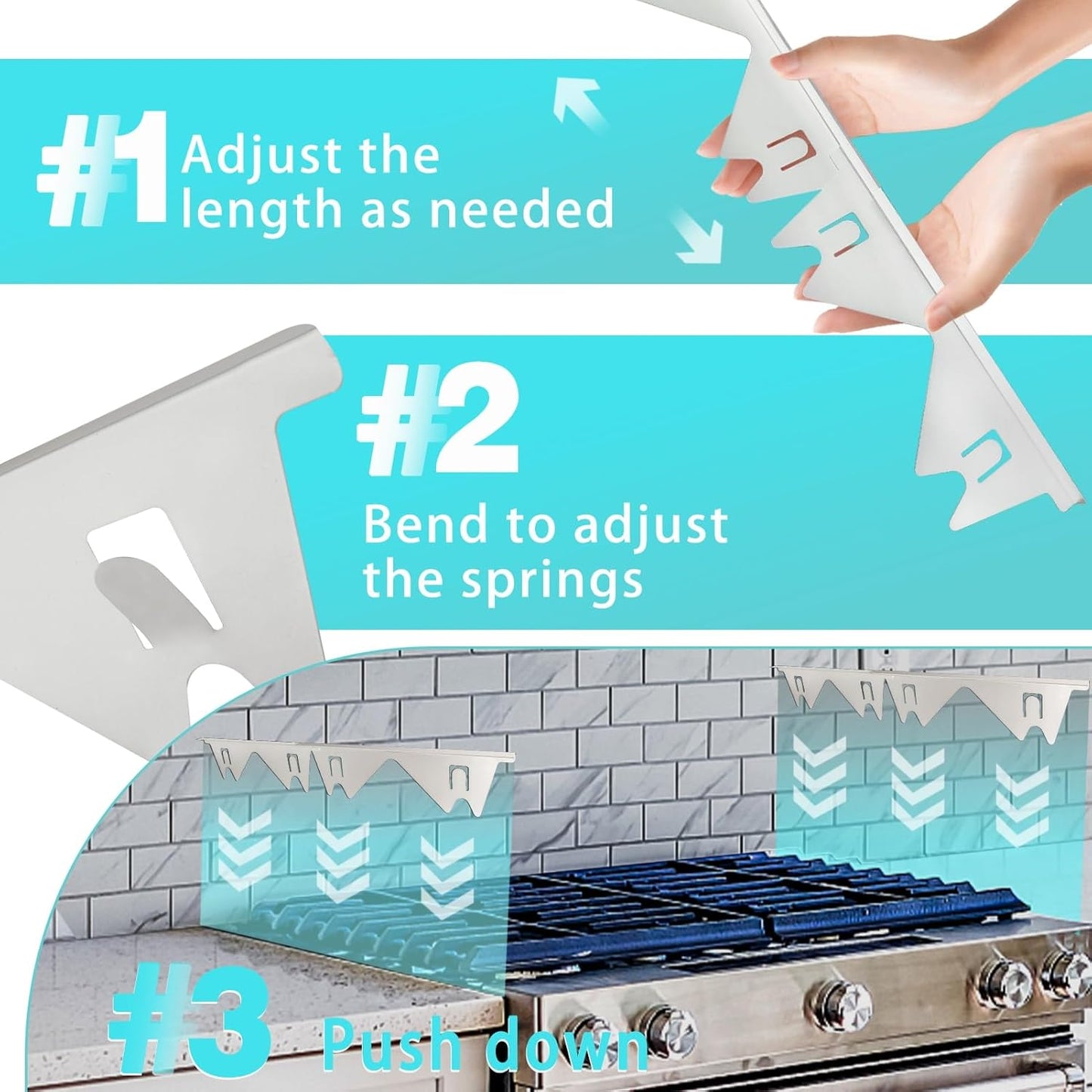 Stove Gap Covers Stainless Steel, 2 Pack Stove Gap Filler Easy Retractable Length 13.8" to 27.5", Width 0.79" Stove Gap Guards Range Trim Kit, Heat Resistant Guard Between Stove Top & Counter