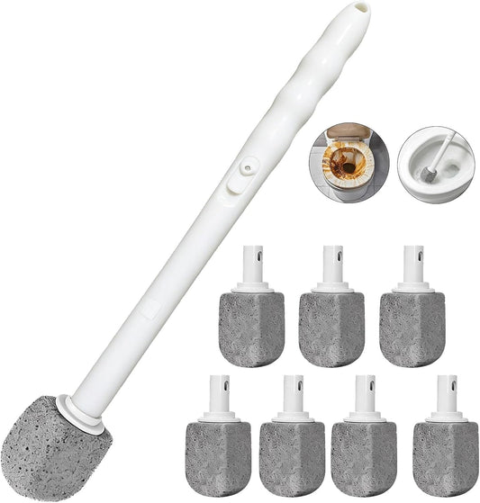 2026 Upgrade Pumice Stone Toilet Bowl Cleaner for Toilet Bath Kitchen Household Cleaning,11.8Inch Bathroom Cleaner Brush Toilet Wand+ Pumice Stones (7 Pack)