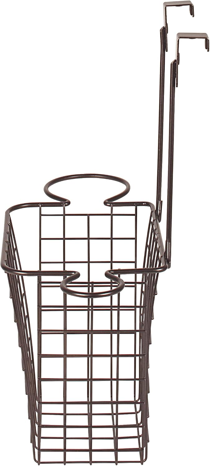 Spectrum Grid Over the Cabinet Styling Station (Satin Nickel) - Tall Bathroom & Under Sink Organizer for Hair Dryer, Beauty Tools, Accessories, & Home Essentials