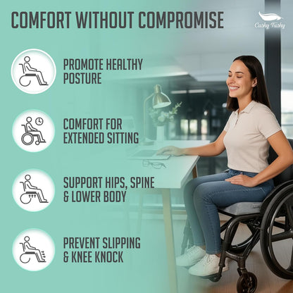 Cushy Tushy Premium Foldable Travel Seat Cushion - for Relief of Lower Back, Sciatic, Butt and Tailbone Pain - for Home & Office Use, Perfect for Travel or Driving - Coccyx Seat Cushion