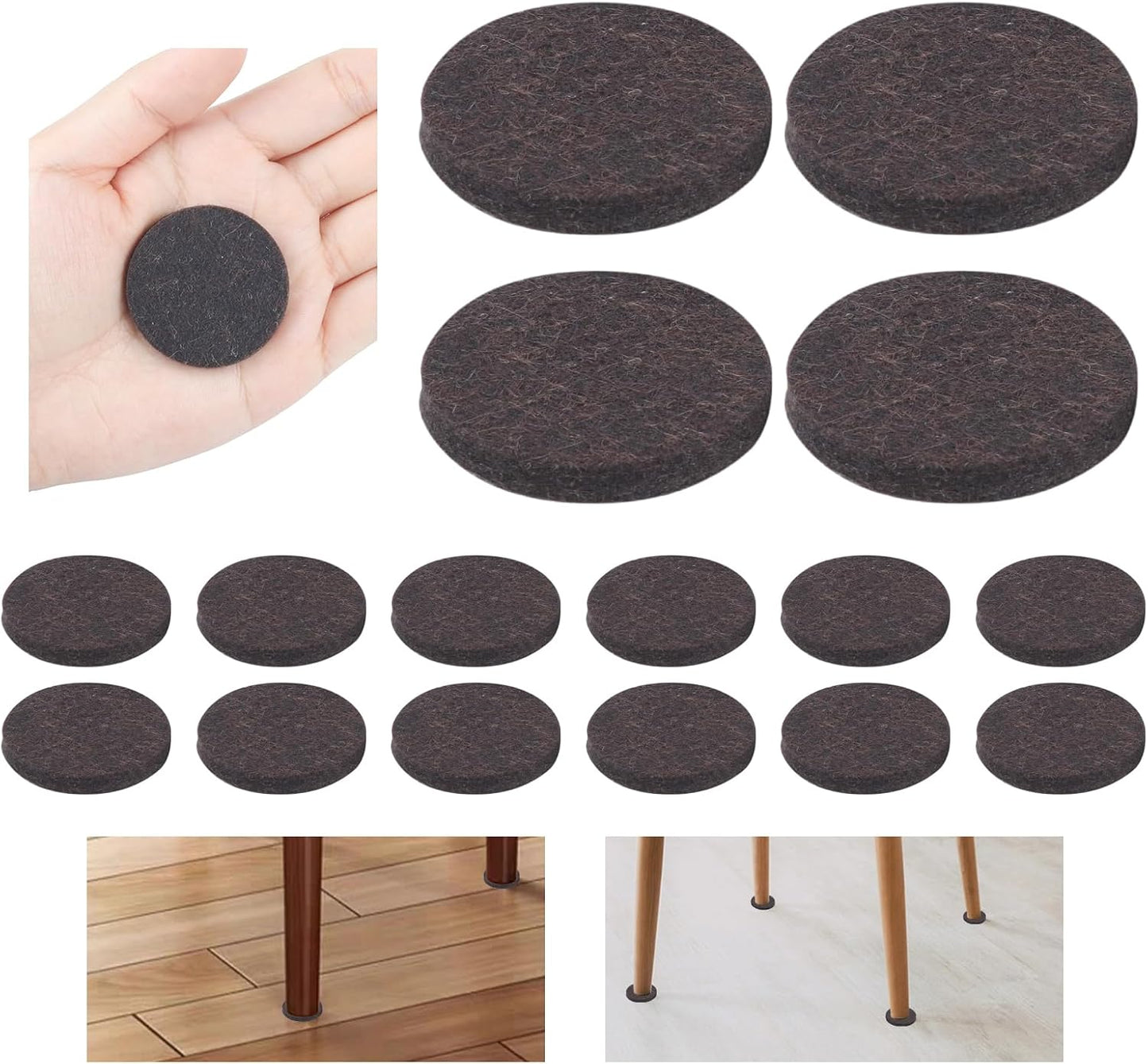 143-Piece Felt Furniture Pads, Anti-Scratch Furniture Felt Pads, Self-Adhesive Chair Leg Floor Protectors for Hardwood Floors, Brown and Beige, HOME MASTER HARDWARE
