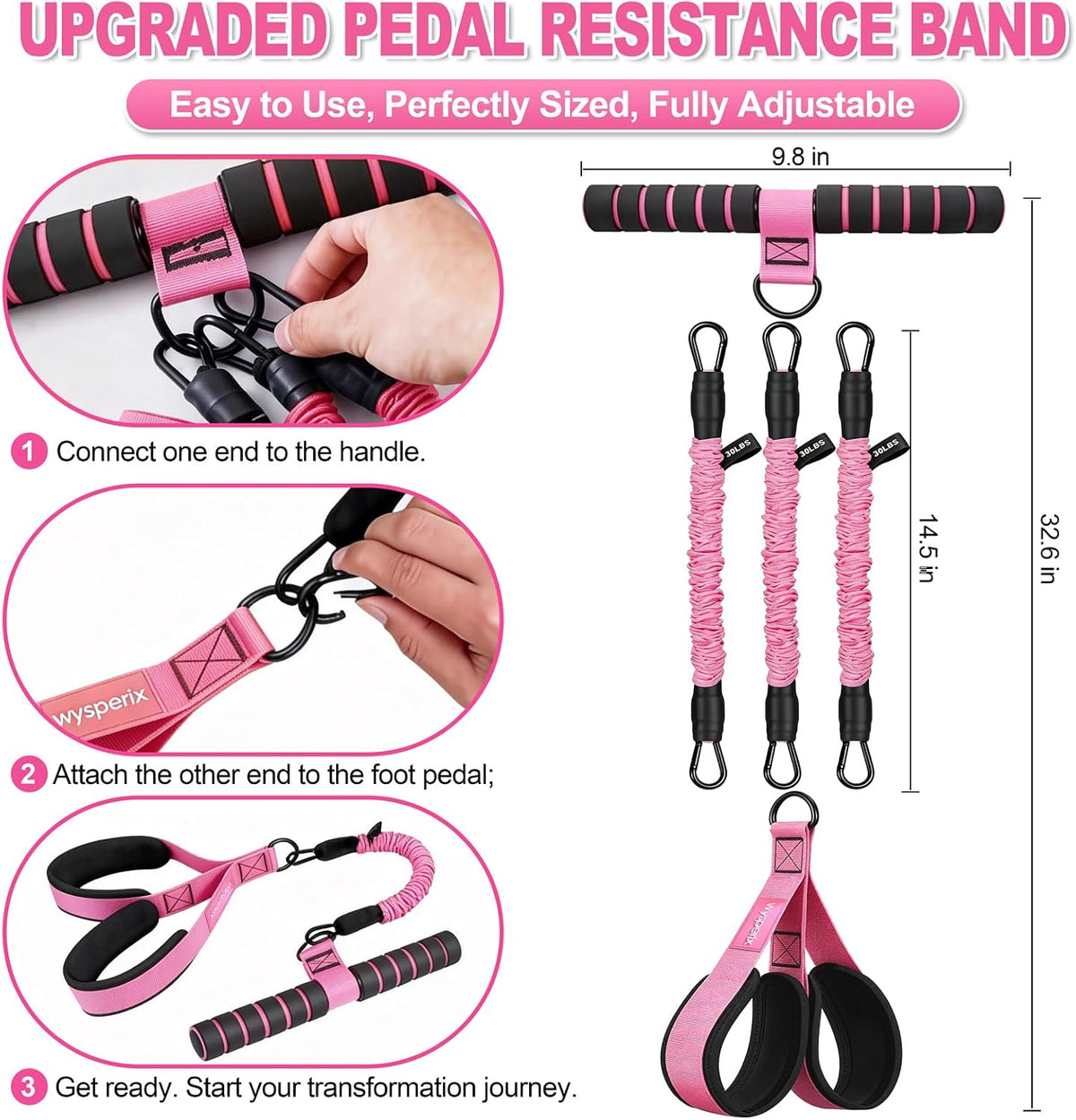 Foot Pedal Resistance Bands with Handles, Multifunction Elastic Yoga Exercise Bands, Home Gym Fitness Equipment for Women & Men to Tone Abs, Core, Legs, Arms, Waist