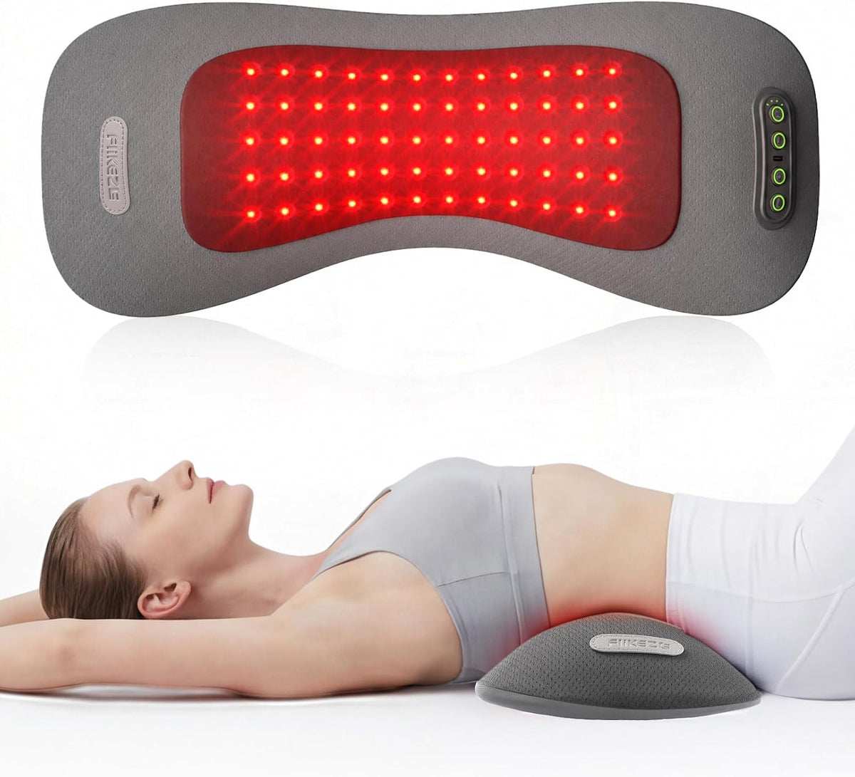 FliKEZE 4-in-1 Lumbar Massager with Red Light 660/850nm Cordless 5000mAh