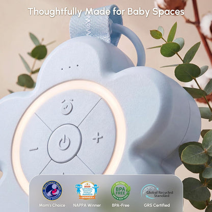Mewaii Portable Sound Machine Baby for White Noise, Night Light for Kids | 25 Soothing Sounds, Rechargeable Travel Sound Machine, Newborn Essentials Shower Gift, For Nursery, Home, Sleep Aid