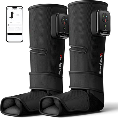 Comfytemp Air Compression Leg Massager for Circulation and Pain Relief FSA | Cordless & Rechargeable, Recovery for Varicose Veins, RLS, Foot and Calf Compression Boots, HSA Eligible (Fit Calf 13"~19")