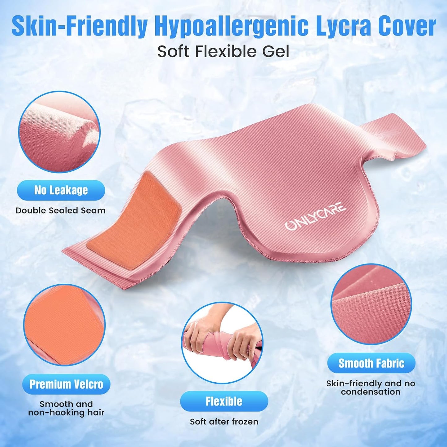ONLYCARE Neck Ice Pack Wrap Gel - Upgraded Shoulder Ice Packs for Injuries Reusable, Hot and Cold Compress Ice Packs for Neck, Relief of Pain, Office Pressure, Swelling, Sprains