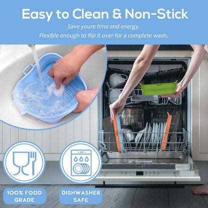 Silicone Air Fryer Liners Square - Reusable Airfryer Collapsible Basket - Easy to Clean Air Fryers Pot for 5.8 to 8 Qt Baking Tray Oven Accessories, 8.5 Inch Large